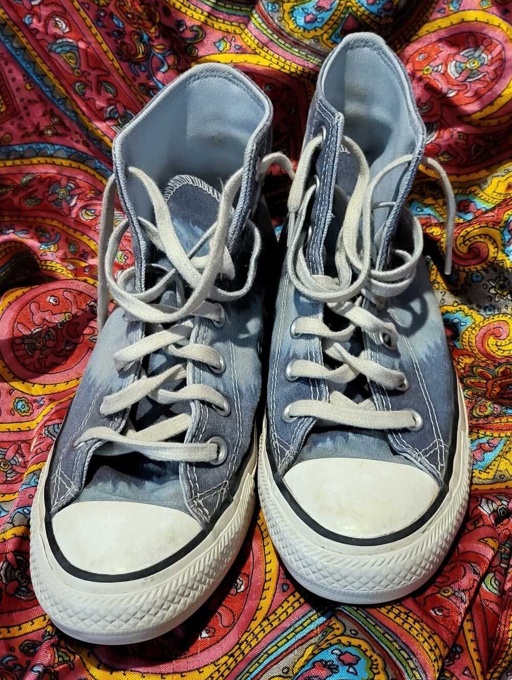 Converse Hi Top Sneaker Blue Tie Dye Chucks Women's Shoes Size 7.5